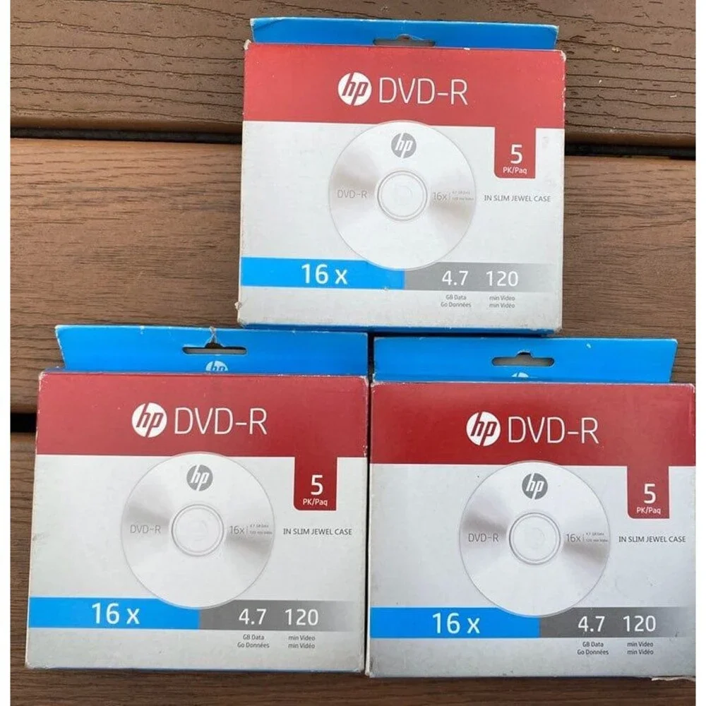 HP DVD-R 5 PacK Lot of 3 Jewel Cases X3